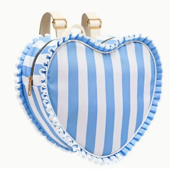 🆕Striped Backpack 💙🤍 - Picture 1 of 3